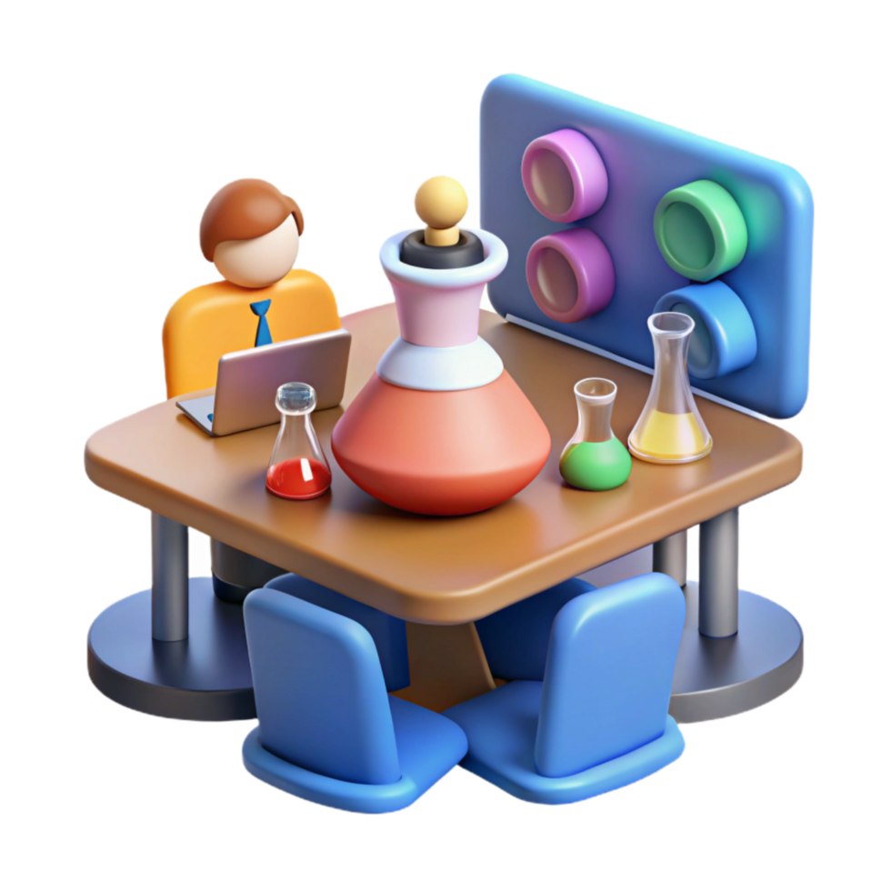 magnificent artistic Lab Meeting with Virtual Team Isolated Element exclusive png