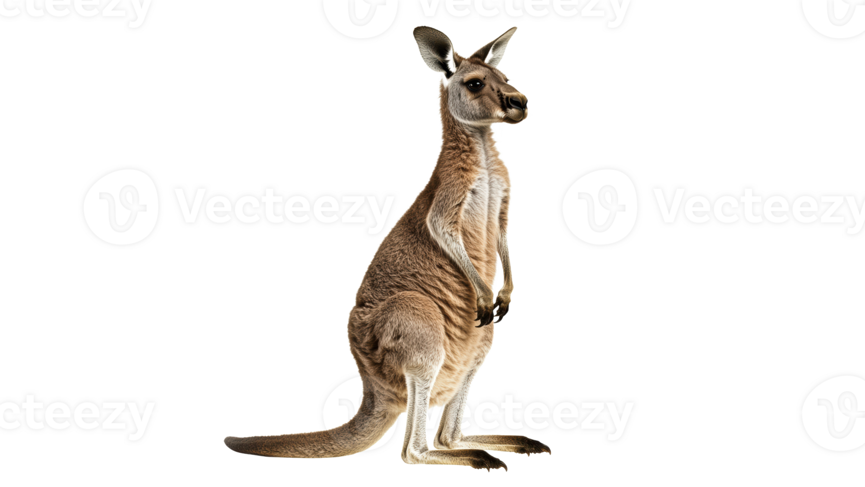 Kangaroo standing upright in natural pose transparent png