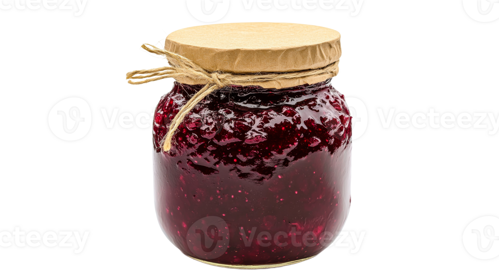 Raspberry jam jar on white background png