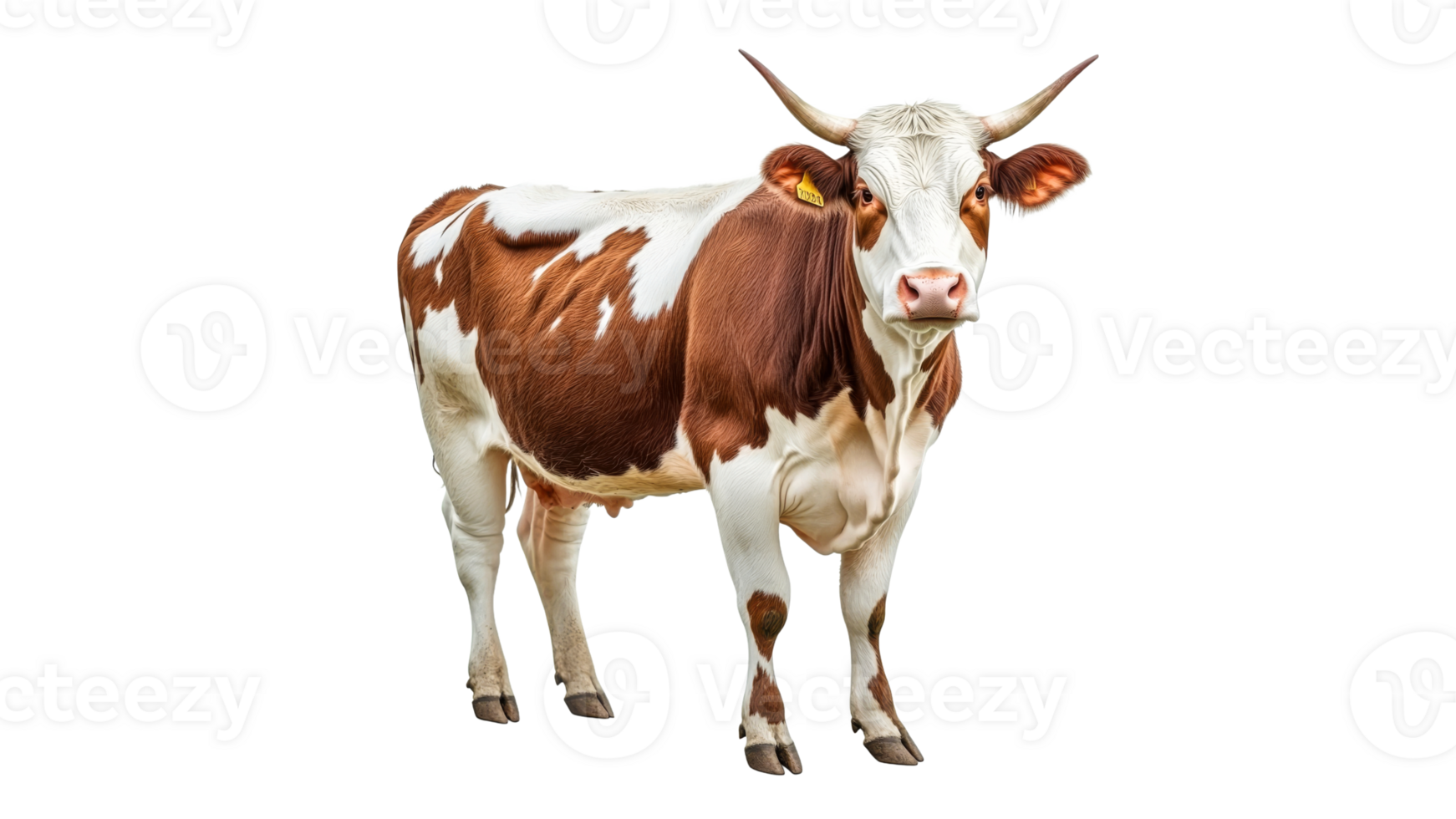 Cow standing on a farm during bright daylight png