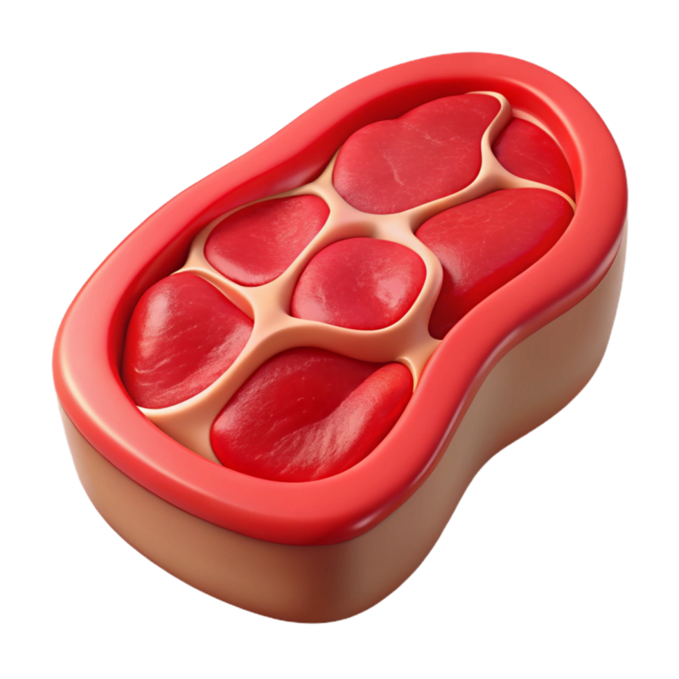 serene minimalist Lab Produced Steak Slice Red Interior Cutout exclusive png