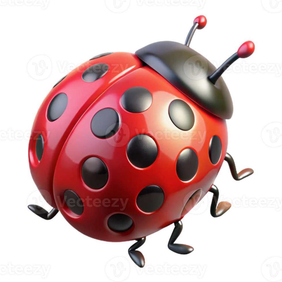 beautiful vintage Ladybug Red with Black Spots Transparent Background premium png