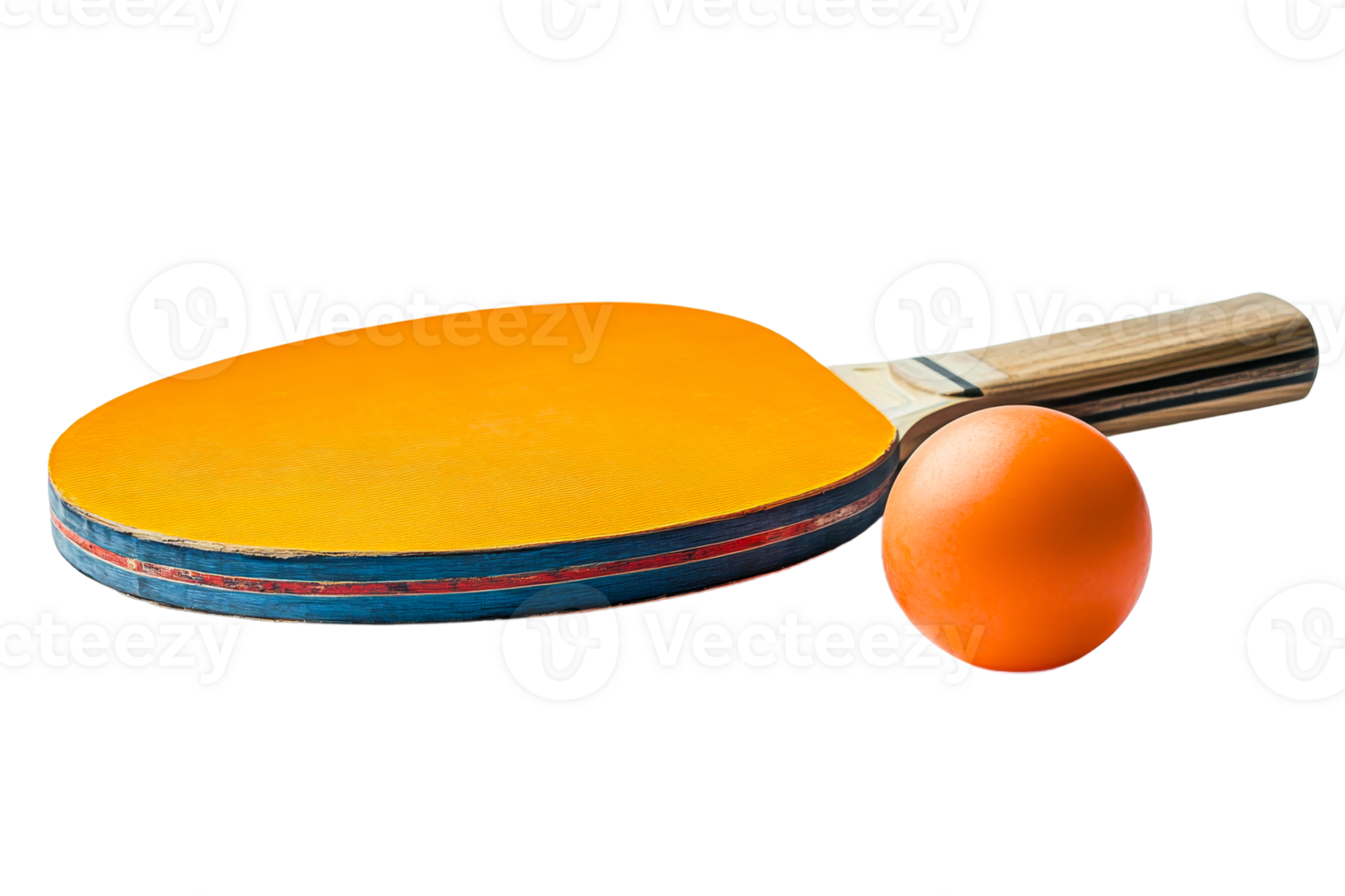 Bright paddle and ball set for table tennis play png