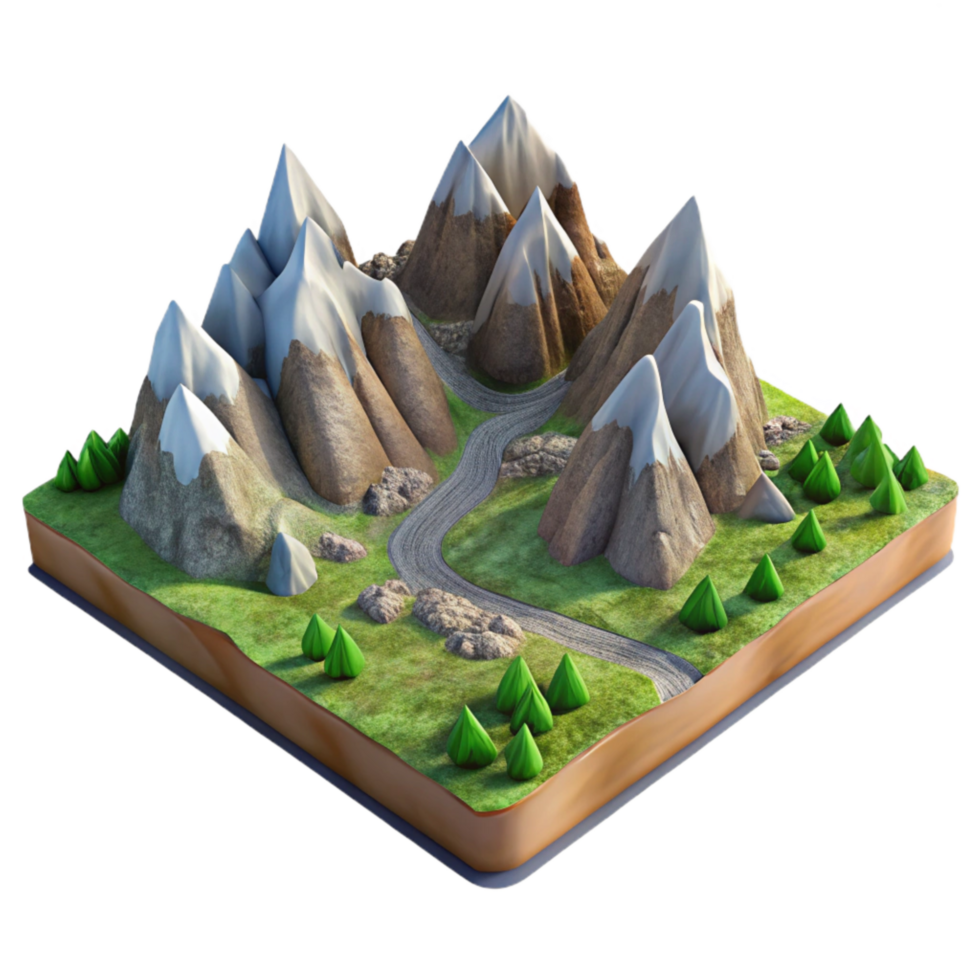 magnificent abstract Landscape Mountainous Scenic Transparent Background professional png