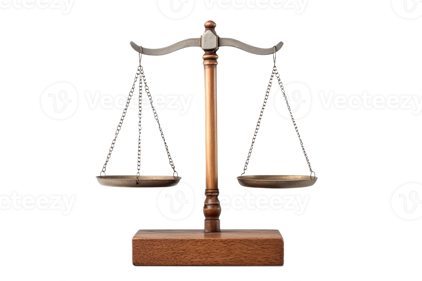Classic wooden balance scale displayed for justice png