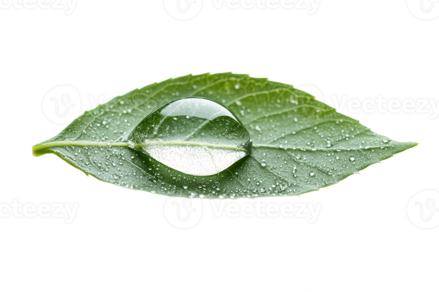 Leaf with water droplet captured in detail png