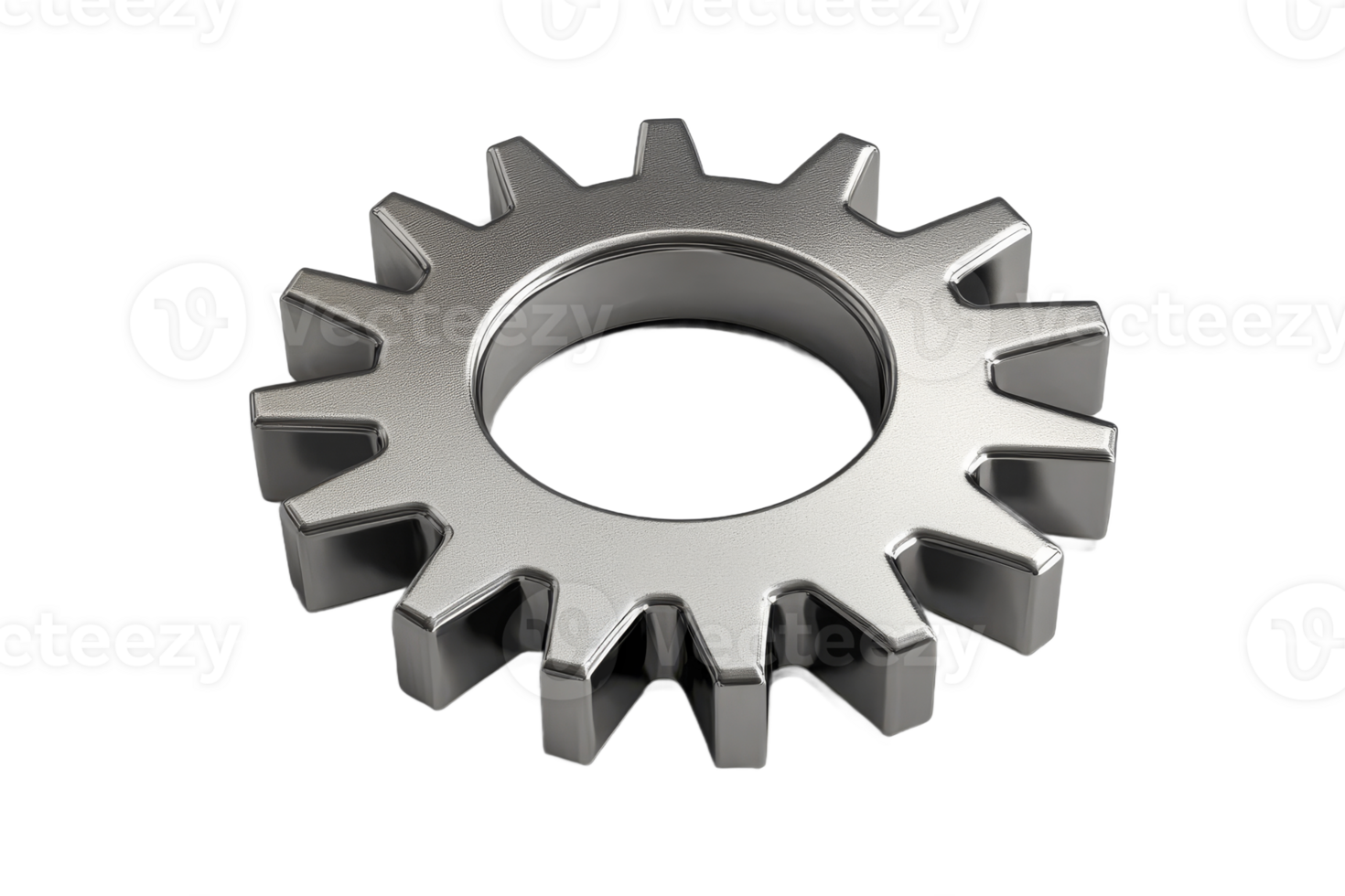 Metal gear with sharp teeth for machinery use png