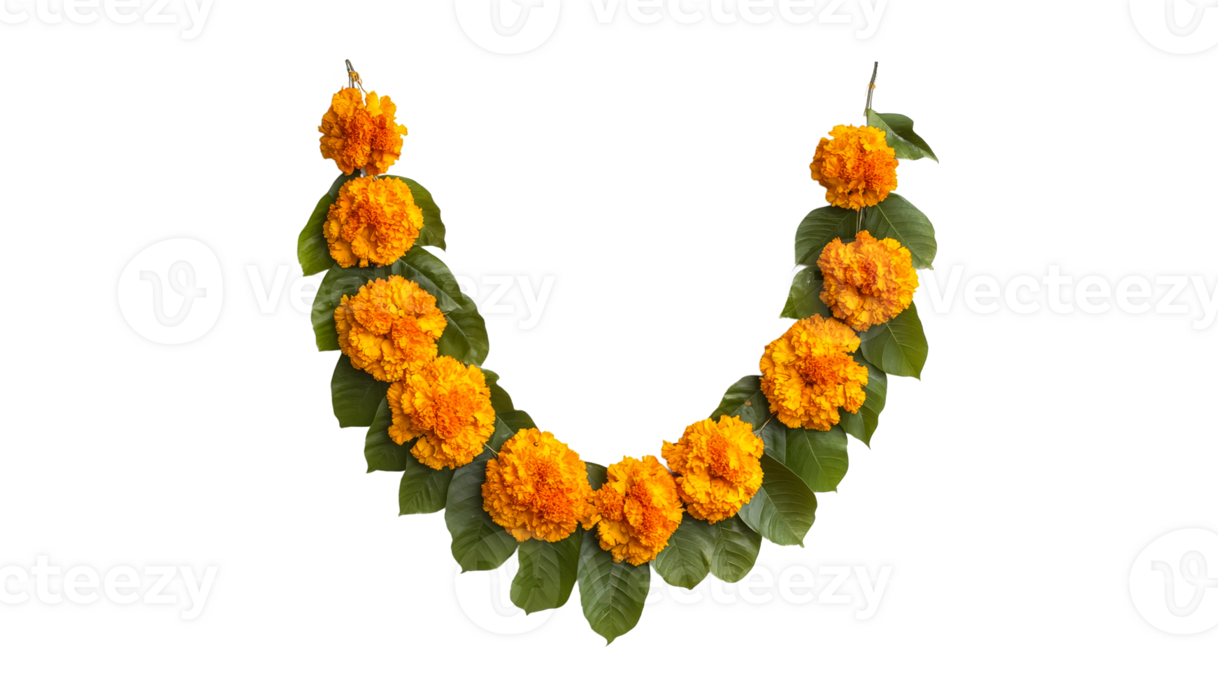 Marigold garland for celebrations png