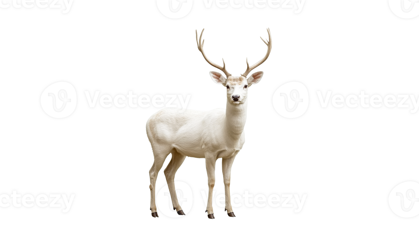 White deer standing calmly in a natural habitat png