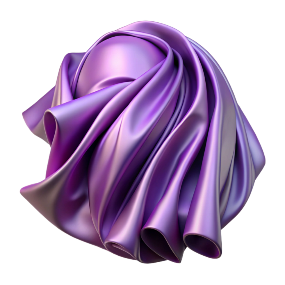 magnificent artistic Lavender Silk Fabric Drapery Fold Element detailed png