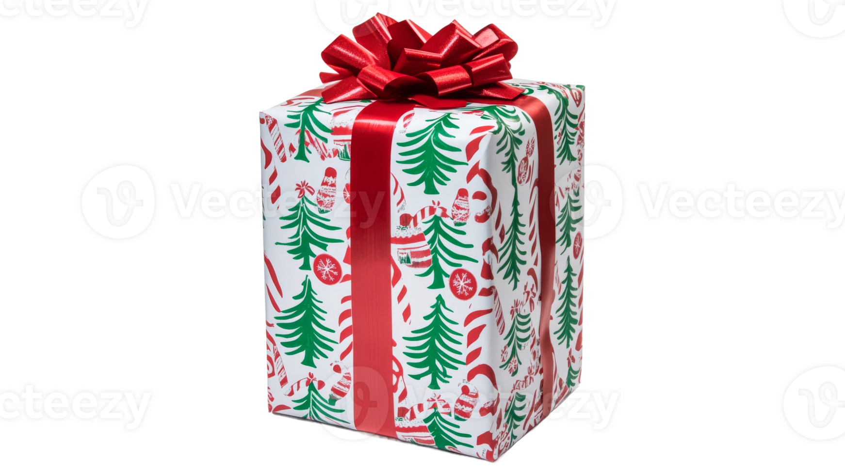 Festively wrapped gift box for winter celebrations png