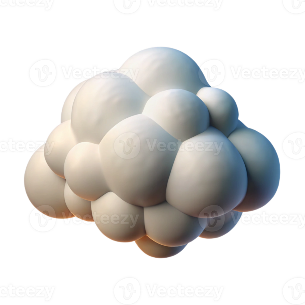 beautiful modern Layered Paper Cloud Cutout with White Fluff Transparent Background genuine png