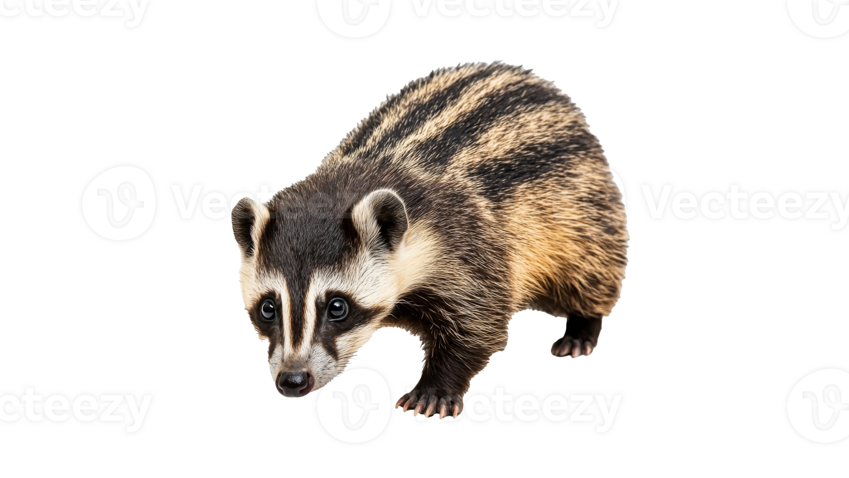 Unique striped creature exploring its surroundings png