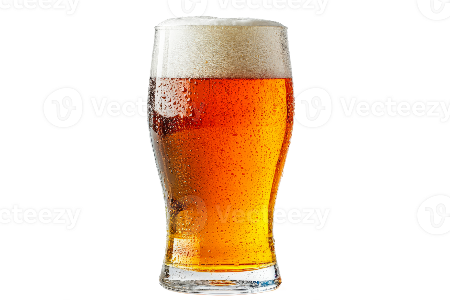 Refreshing golden beer in a tall glass with foam png