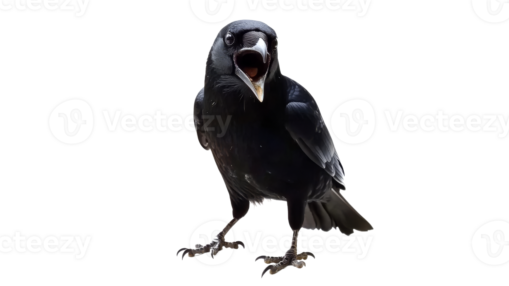 Crow vocalizing loudly in natural sunlight png