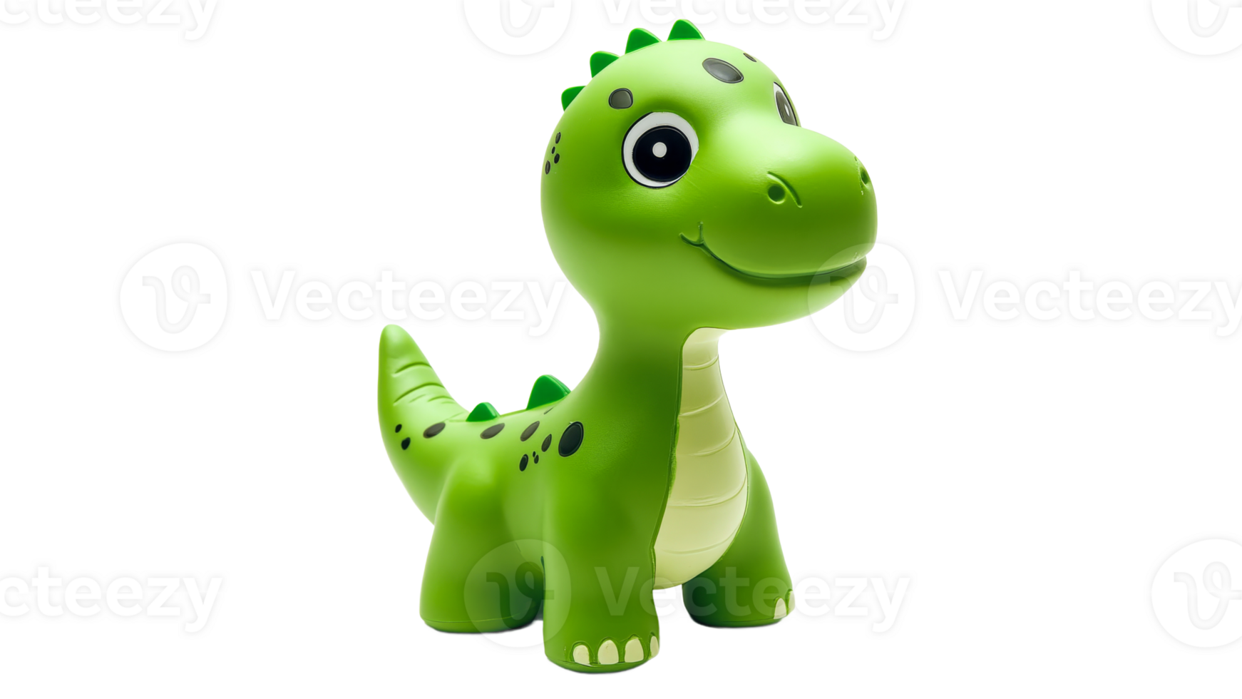 Bright green dinosaur toy brings joy to children png