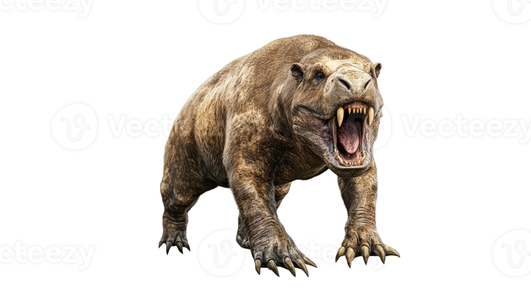 Large prehistoric predator in a dynamic pose png