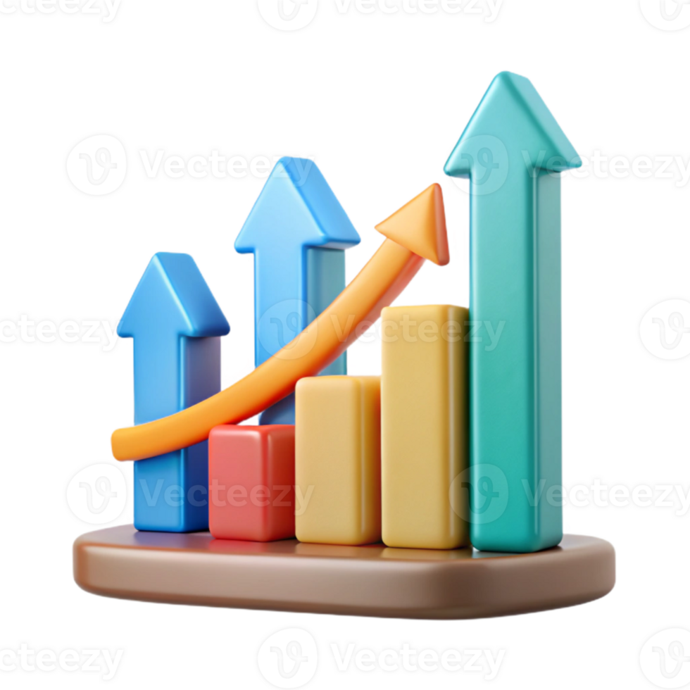 wonderful modern Learning and Growth Diagram Cutout with Upward Arrows png