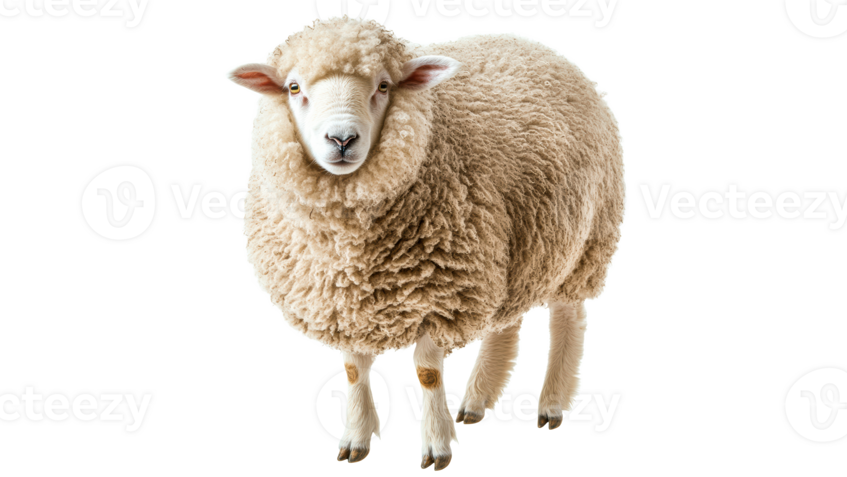 Fluffy sheep on white background png