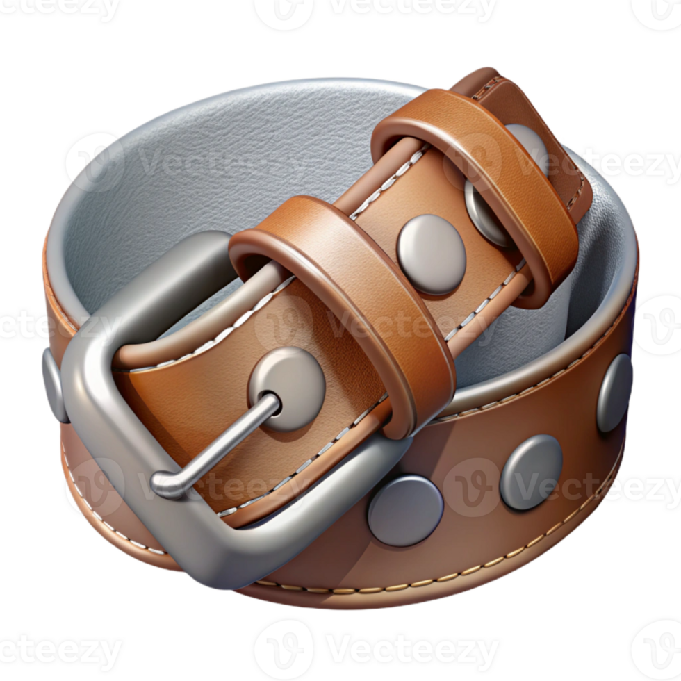 vibrant vintage Leather Belt Silver Buckle Transparent Background original png