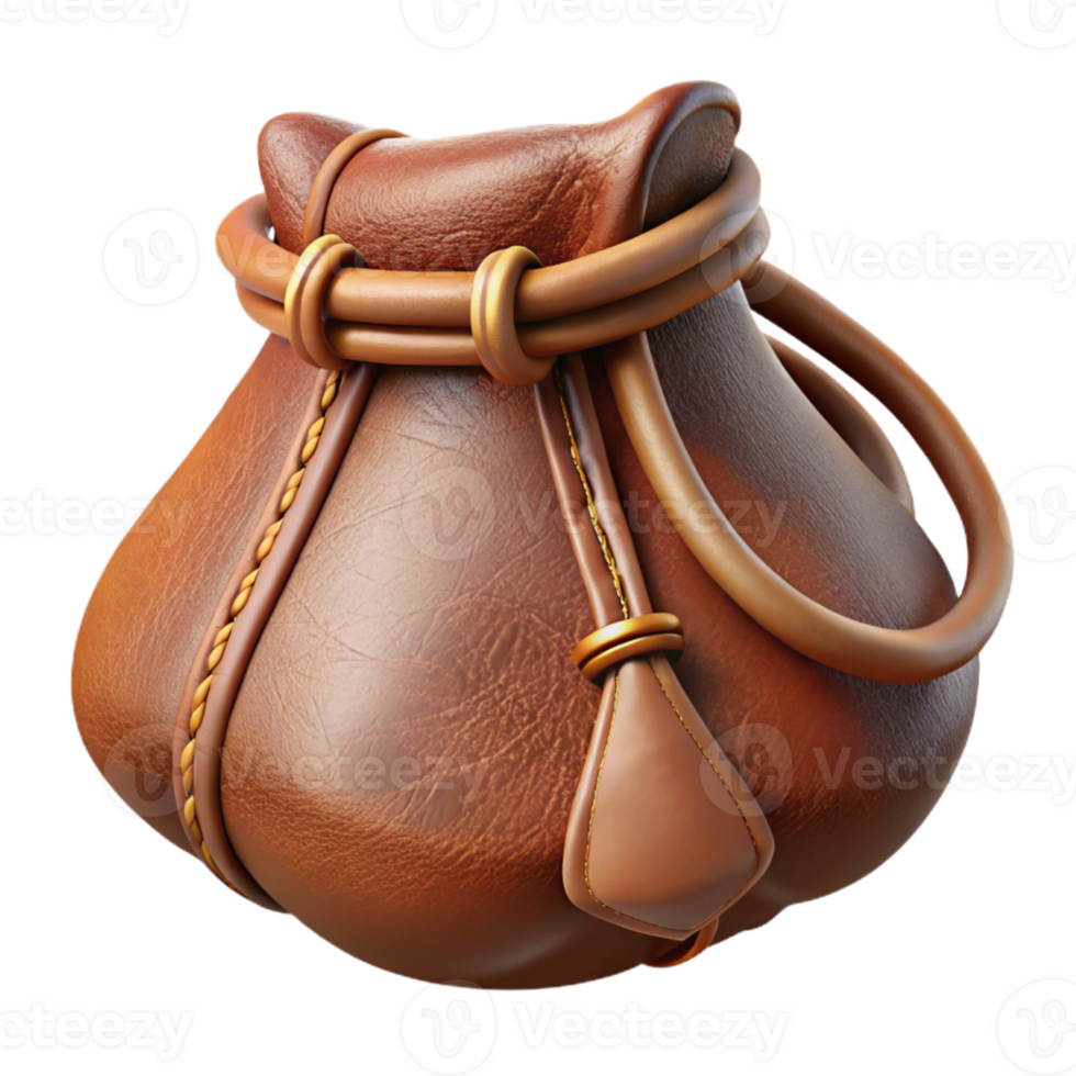 extraordinary abstract Leather Pouch Drawstring Closure Transparent Background high resolution png