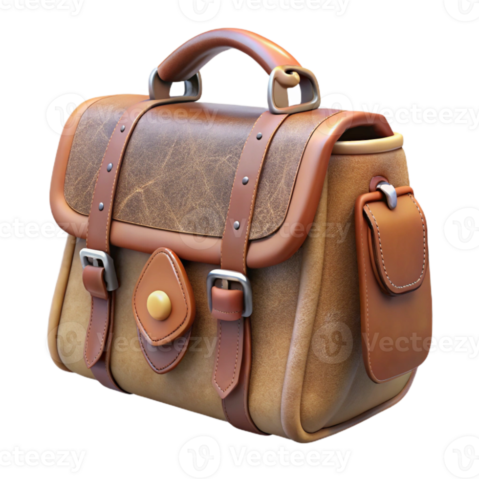 stunning contemporary Leather Satchel Bag Front View Transparent Background genuine png