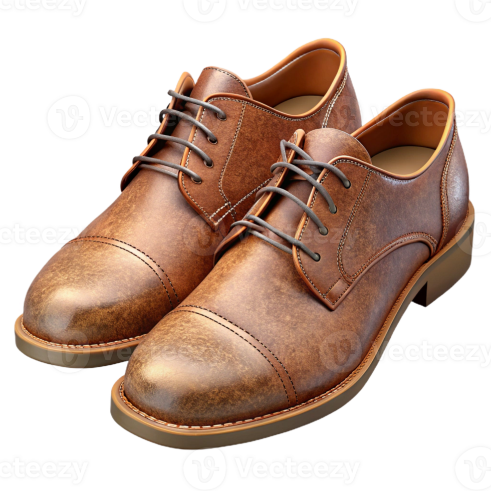 elegant contemporary Leather Shoes Lace Up Style Transparent Background exclusive png