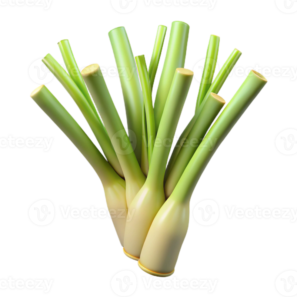 impressive classic Lemongrass Stalks Isolated with Bright Lighting premium png