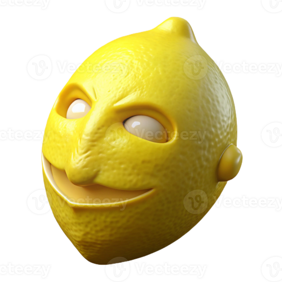 dramatic contemporary Lemon Yellow Artificial Mask Isolated Transparent Background professional png