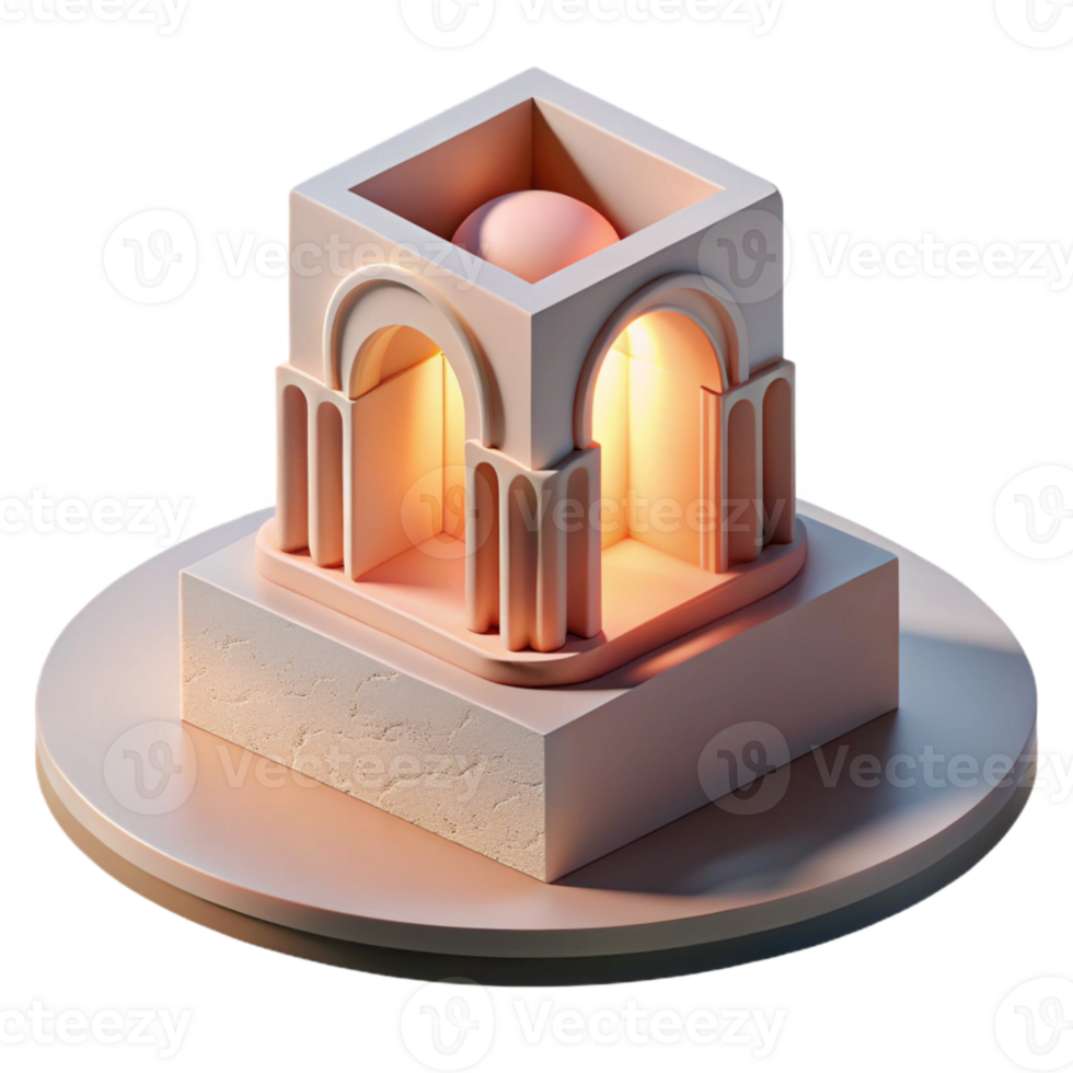 stunning modern Levitation Architecture Cutout with Soft Lighting high resolution png