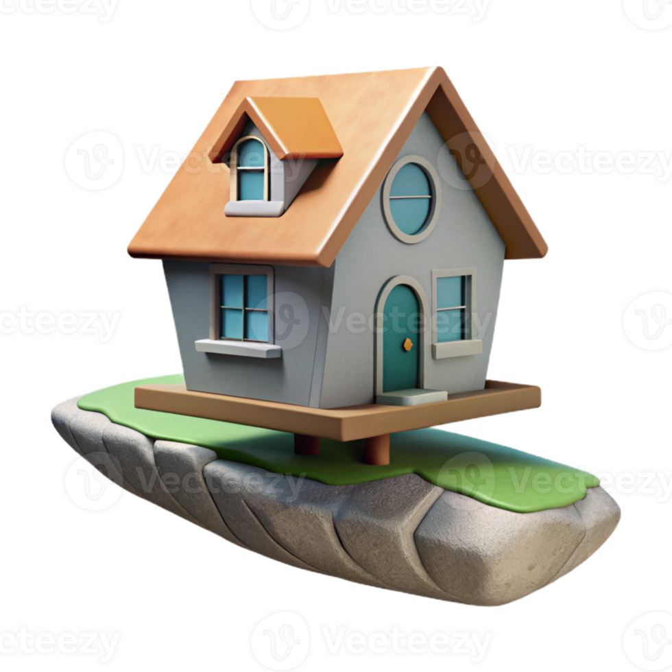 elegant artistic Levitation House Cutout with Perspective Angle genuine png