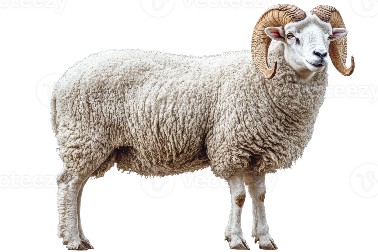 Majestic ram stands proudly in natural pose png