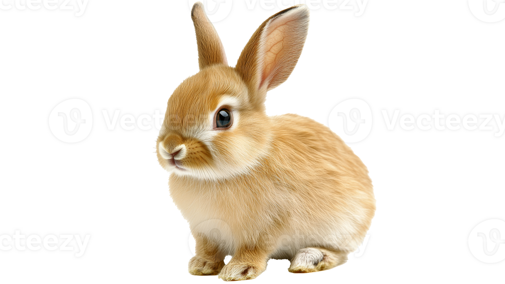 Cute rabbit sitting on transparent background png