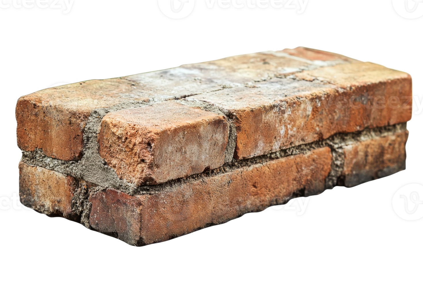 Traditional red brick block on a white background png