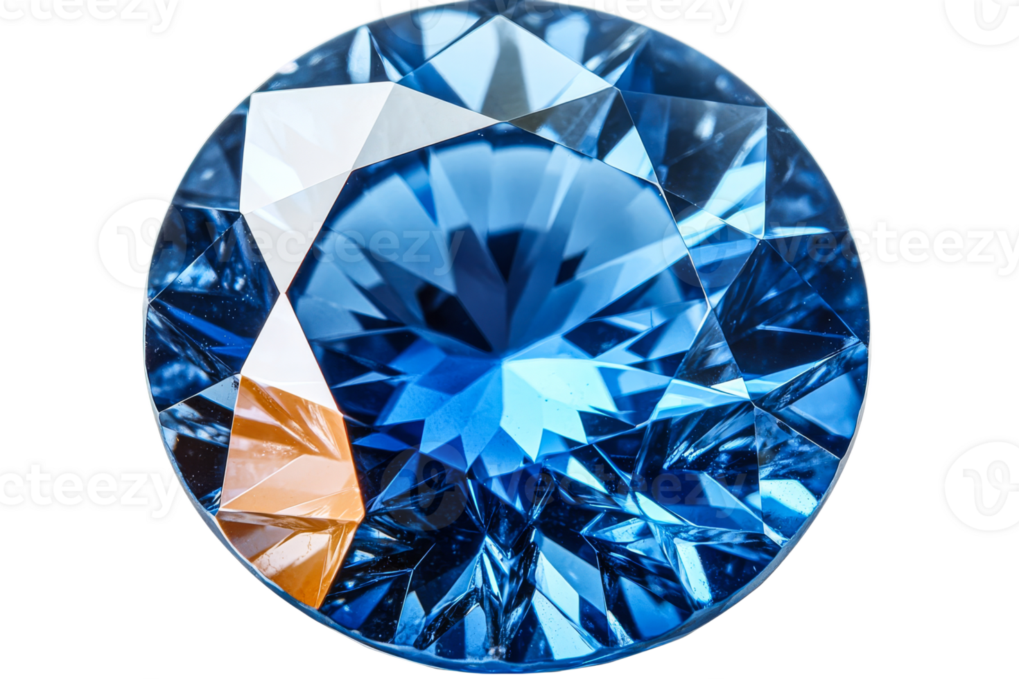 Blue gem sparkles in bright light png