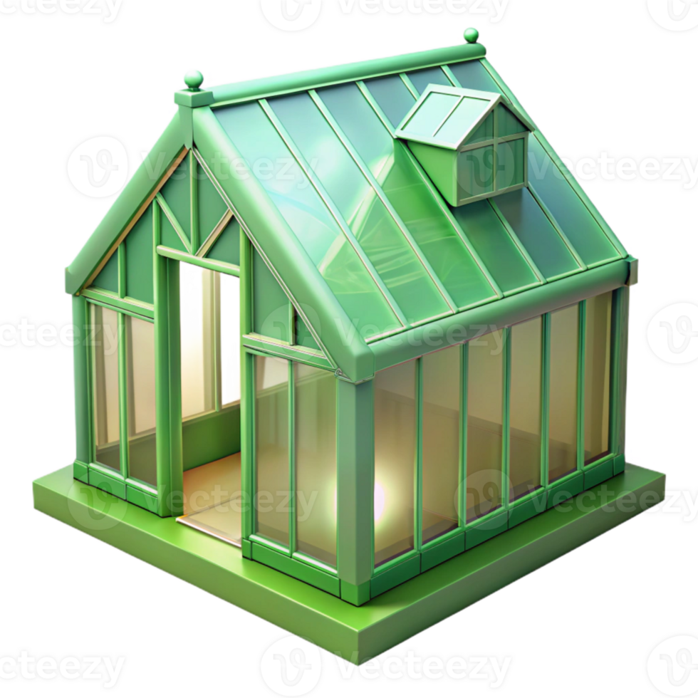 stunning artistic Light Green Artificial Greenhouse Isolated exclusive png