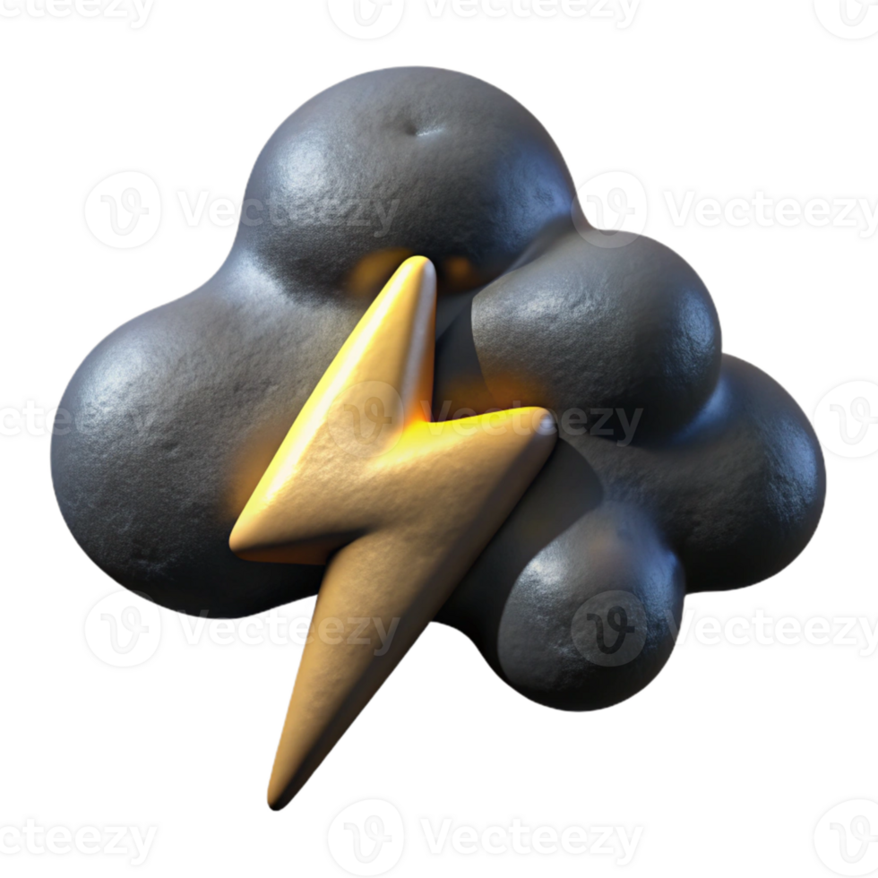 beautiful artistic Lightning Strike in Dark Sky Isolated professional png