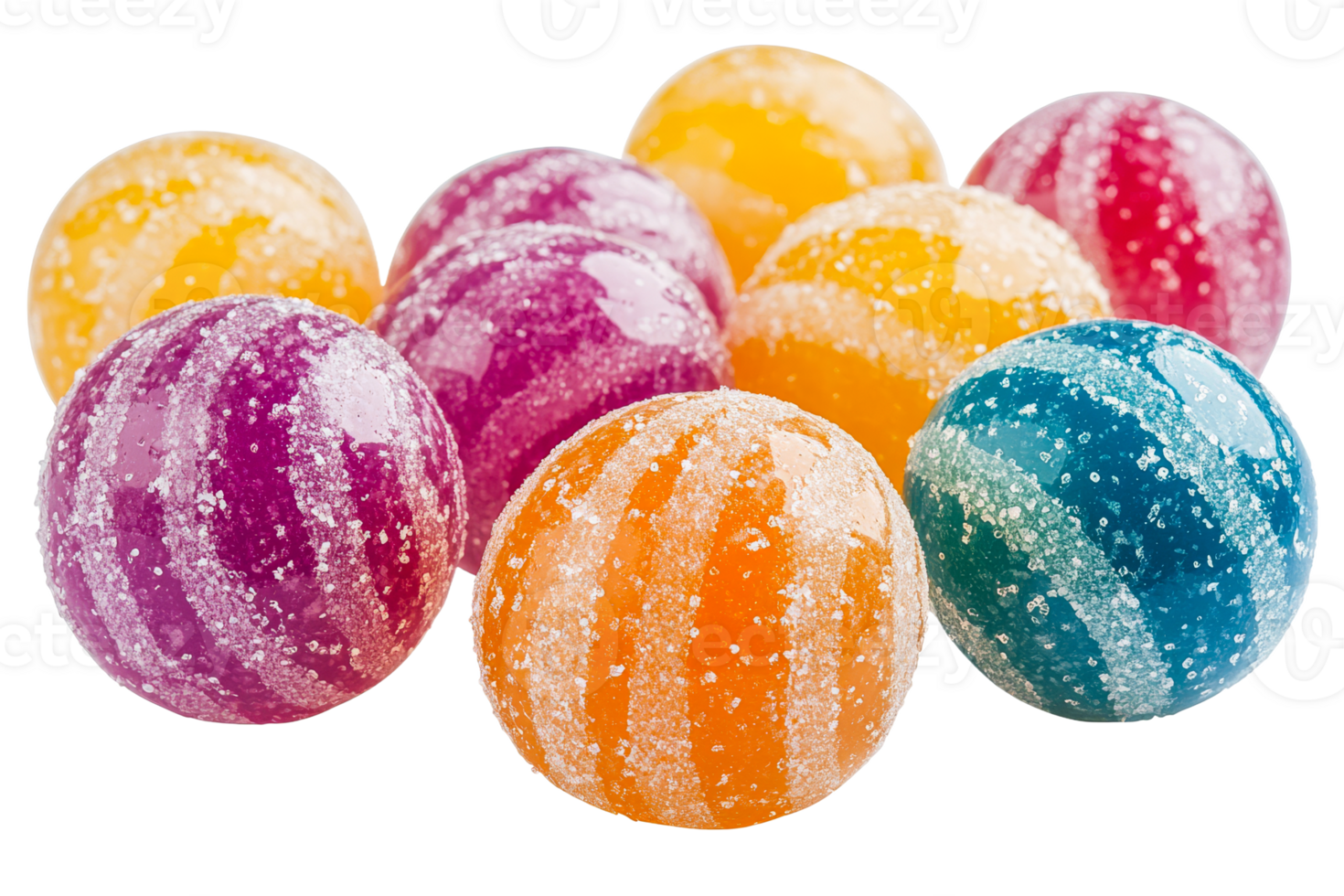 Colorful candy spheres artfully arranged png
