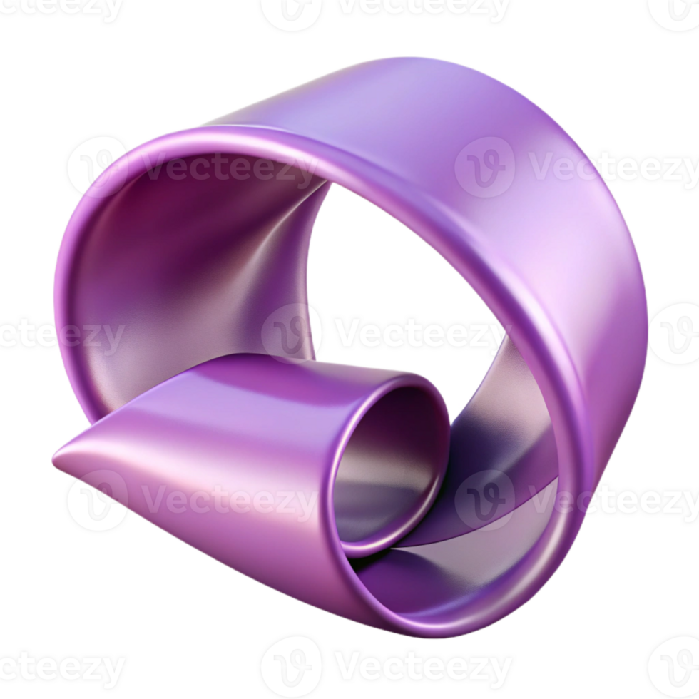 beautiful rustic Lilac Satin Ribbon Curled Edge Isolated detailed png