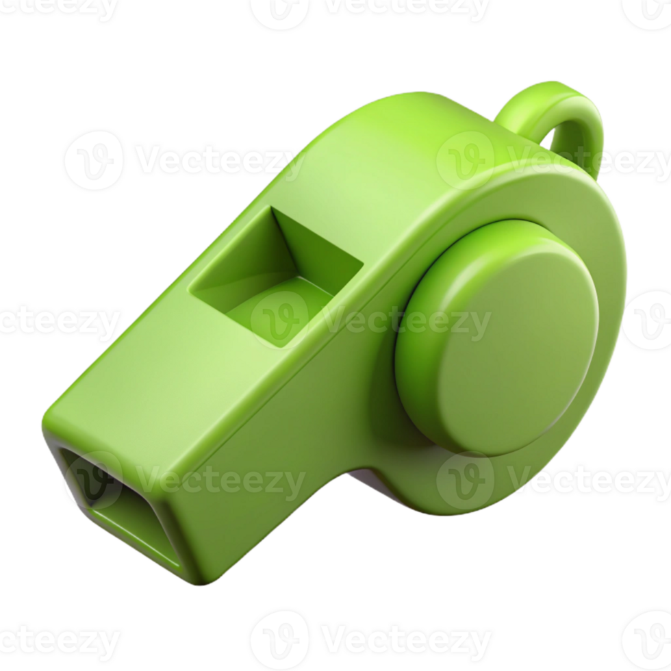 extraordinary abstract Lime Green 3d Printed Whistle Isolated professional png