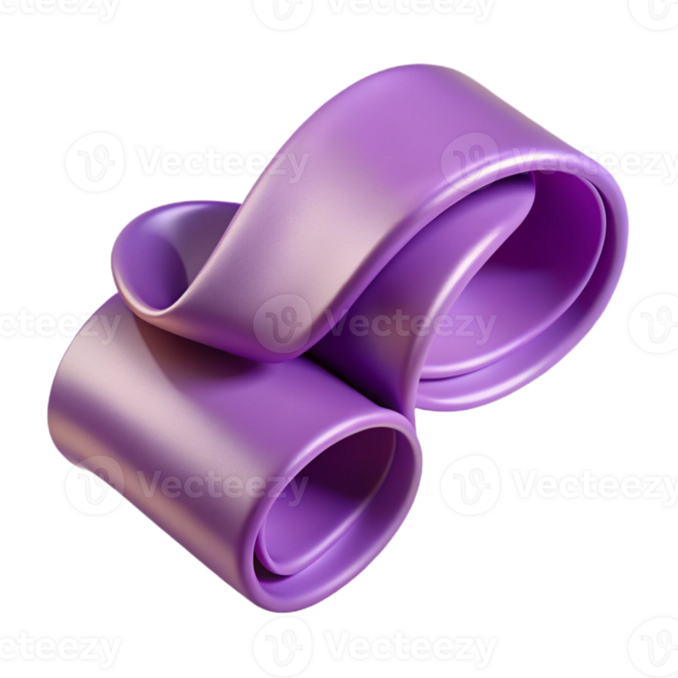 dramatic artistic Lilac Satin Ribbon Curled Edge Isolated exclusive png