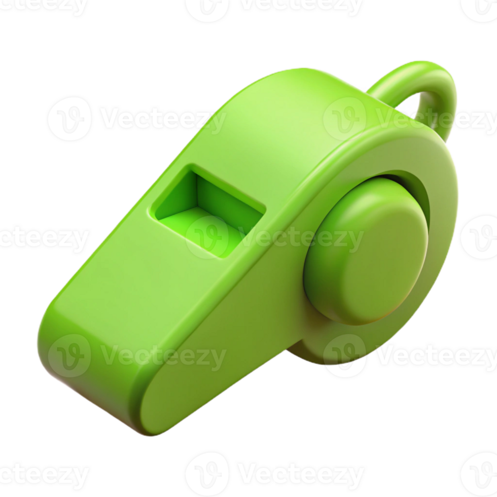 magnificent traditional Lime Green 3d Printed Whistle Isolated high quality png