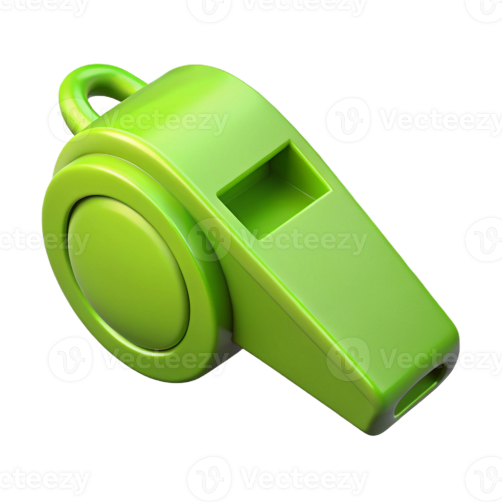 extraordinary artistic Lime Green 3d Printed Whistle Isolated exclusive png