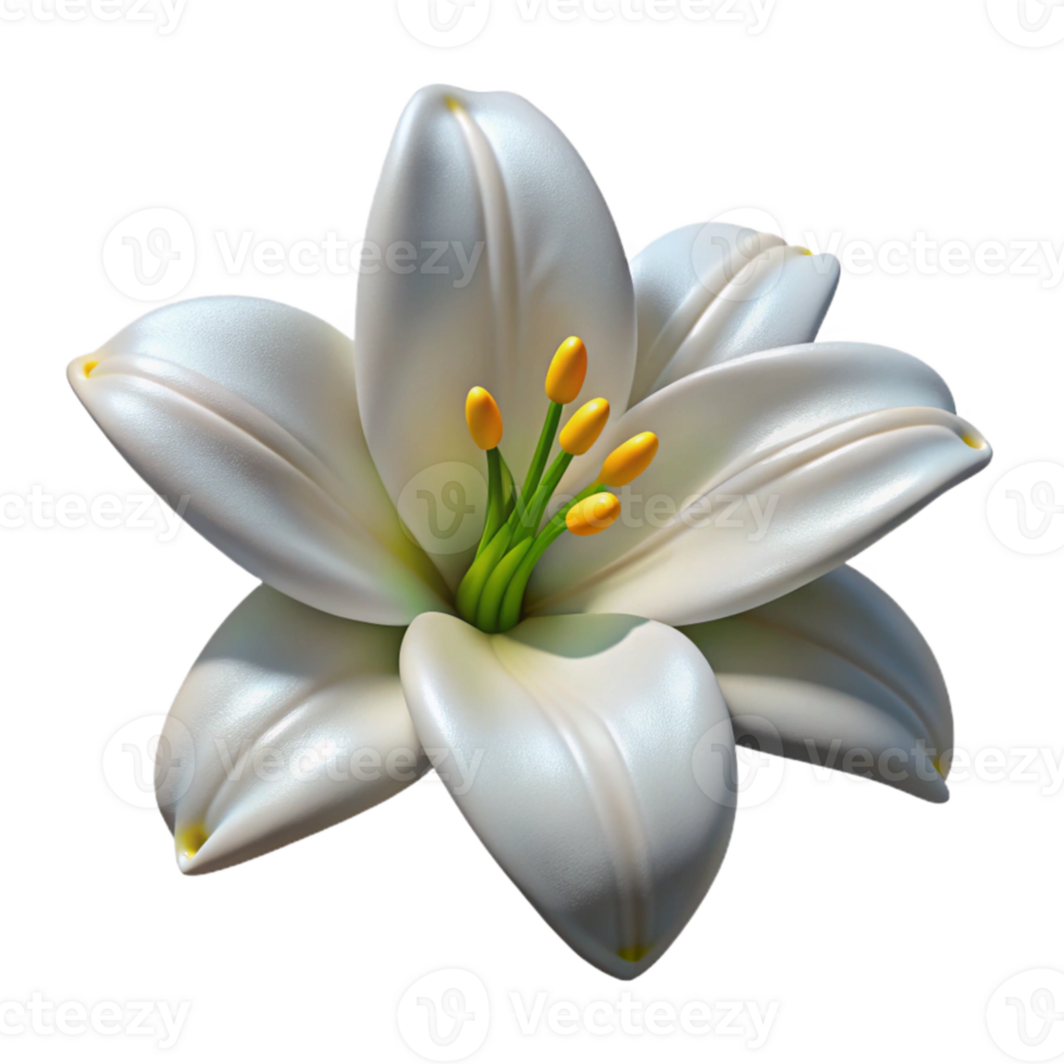 beautiful rustic Lily Flower White Bloom Transparent Background professional png