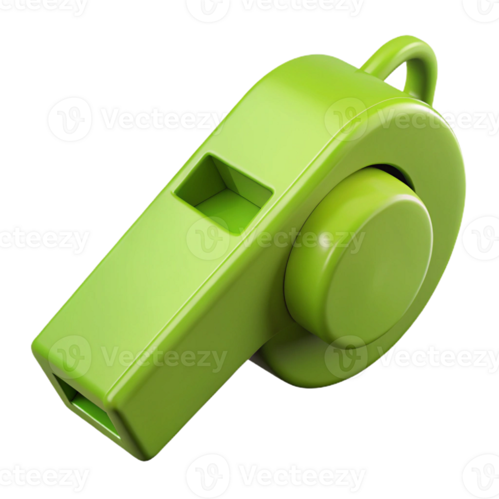 serene modern Lime Green 3d Printed Whistle Isolated professional png