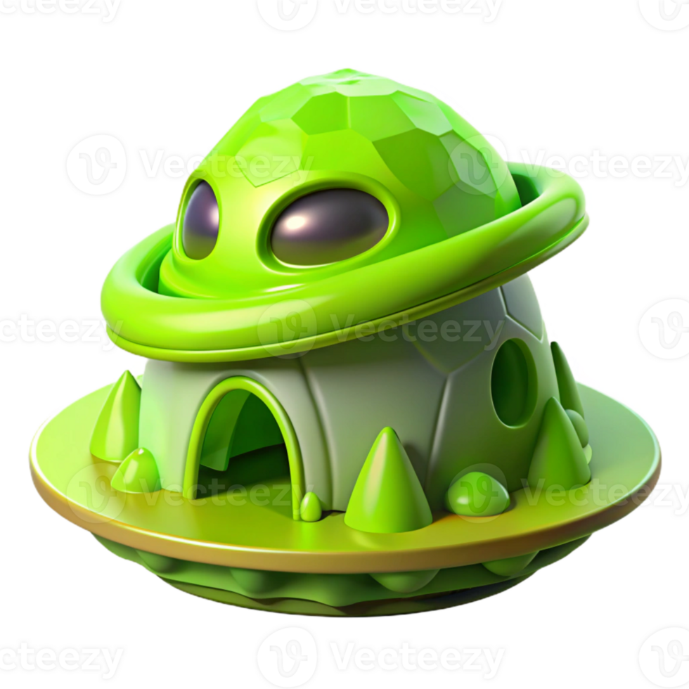 extraordinary rustic Lime Green Alien Architecture Transparent Background genuine png