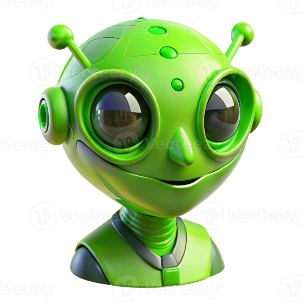 impressive minimalist Lime Green Alien Technology Transparent Background exclusive png