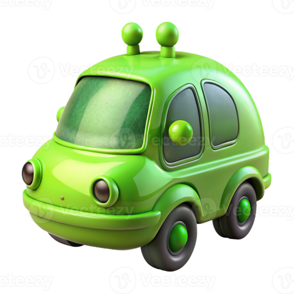 impressive minimalist Lime Green Alien Vehicle Transparent Background high resolution png