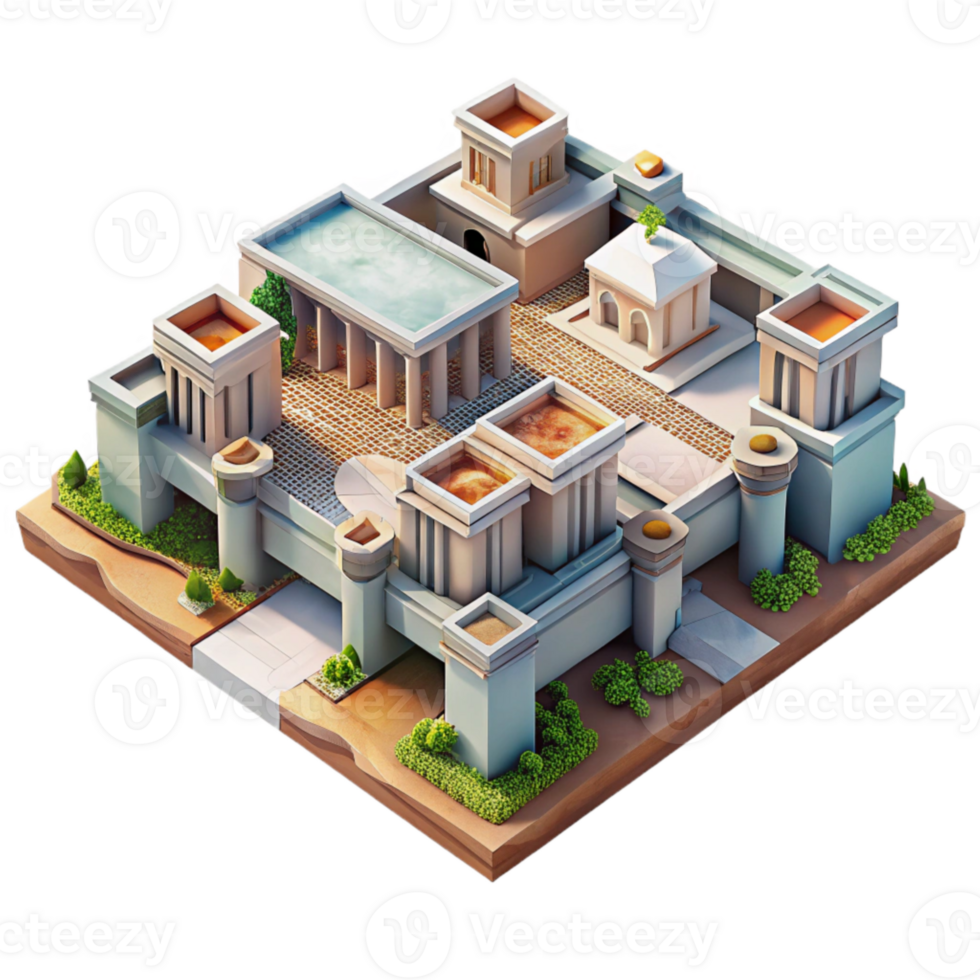 impressive modern Living Architecture Aerial View Transparent Background png