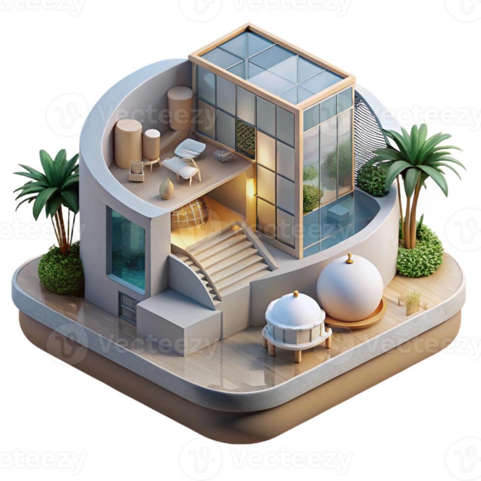 wonderful artistic Living Architecture Concept Design Transparent Background premium png